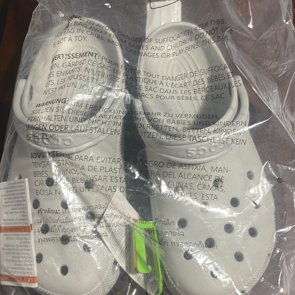 Light grey crocs size 9 brand new!!